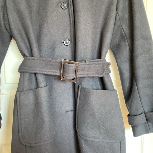 A.P.C wool coat hooded navy size medium - Picture 4 of 14